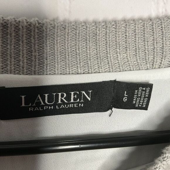 Lauren Ralph Lauren Women’s Large Layered  Hem Long Sleeve Top Crew Neck Sweater - Picture 2 of 9